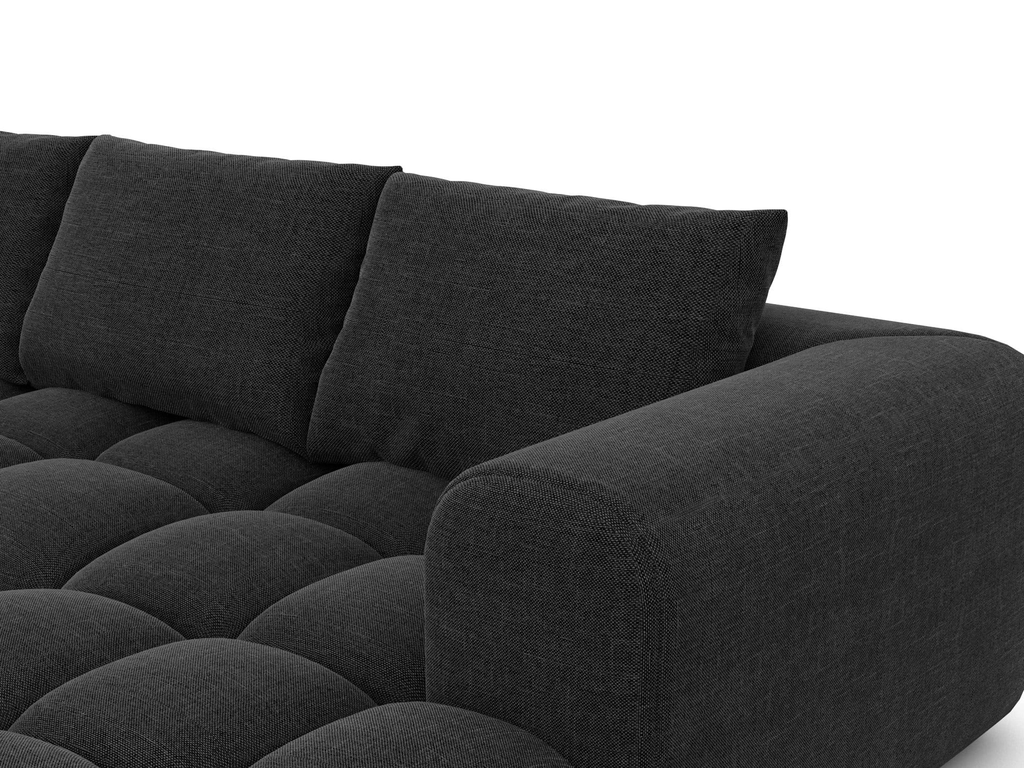 XXL Stoff Wohnlandschaft Casaluna U-Form Schwarz