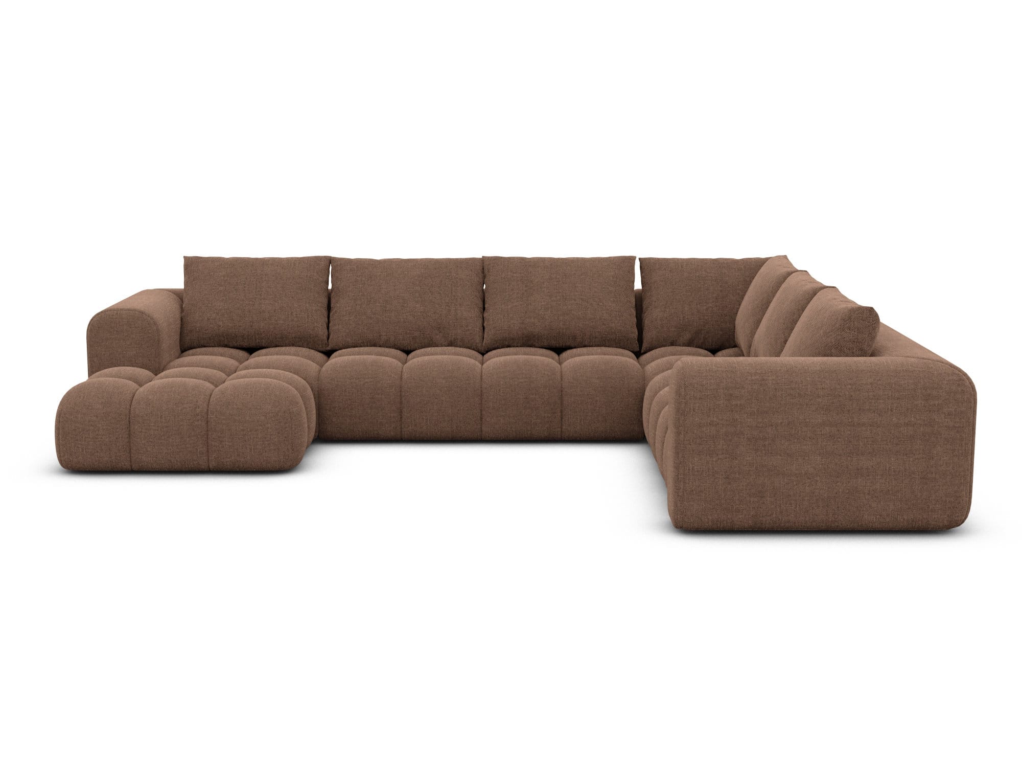 XXL Stoff Wohnlandschaft Casaluna U-Form Braun