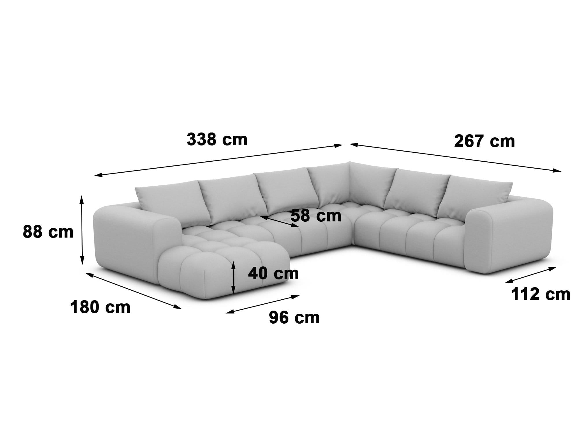 XXL Stoff Wohnlandschaft Casaluna U-Form Dunkelblau