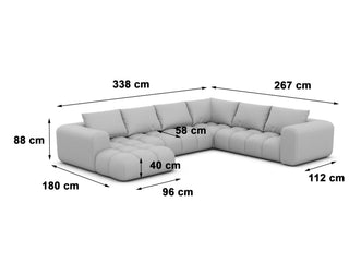 XXL Stoff Wohnlandschaft Casaluna U-Form Dunkelblau