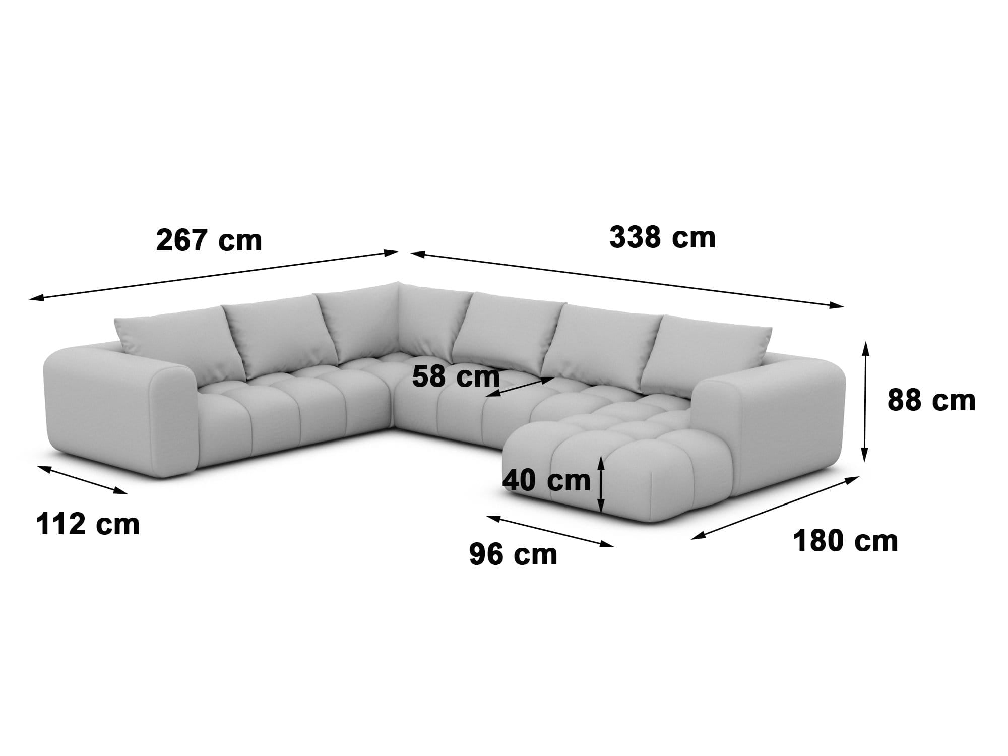 XXL Stoff Wohnlandschaft Casaluna U-Form Beige