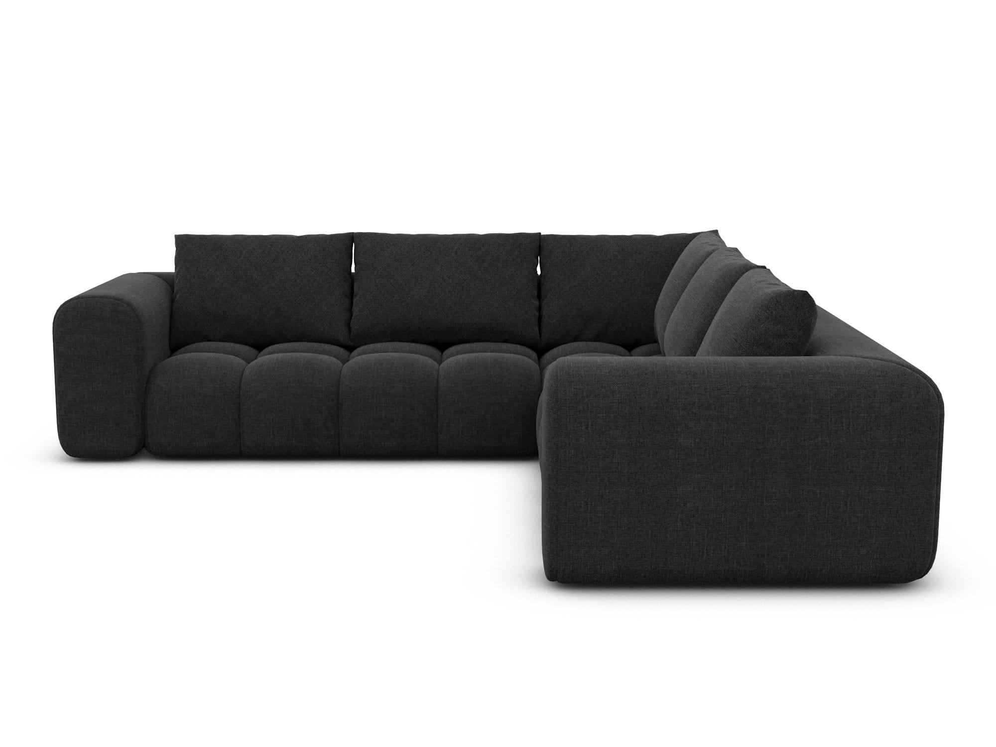 Couch Casaluna L-Form in Stoff Schwarz