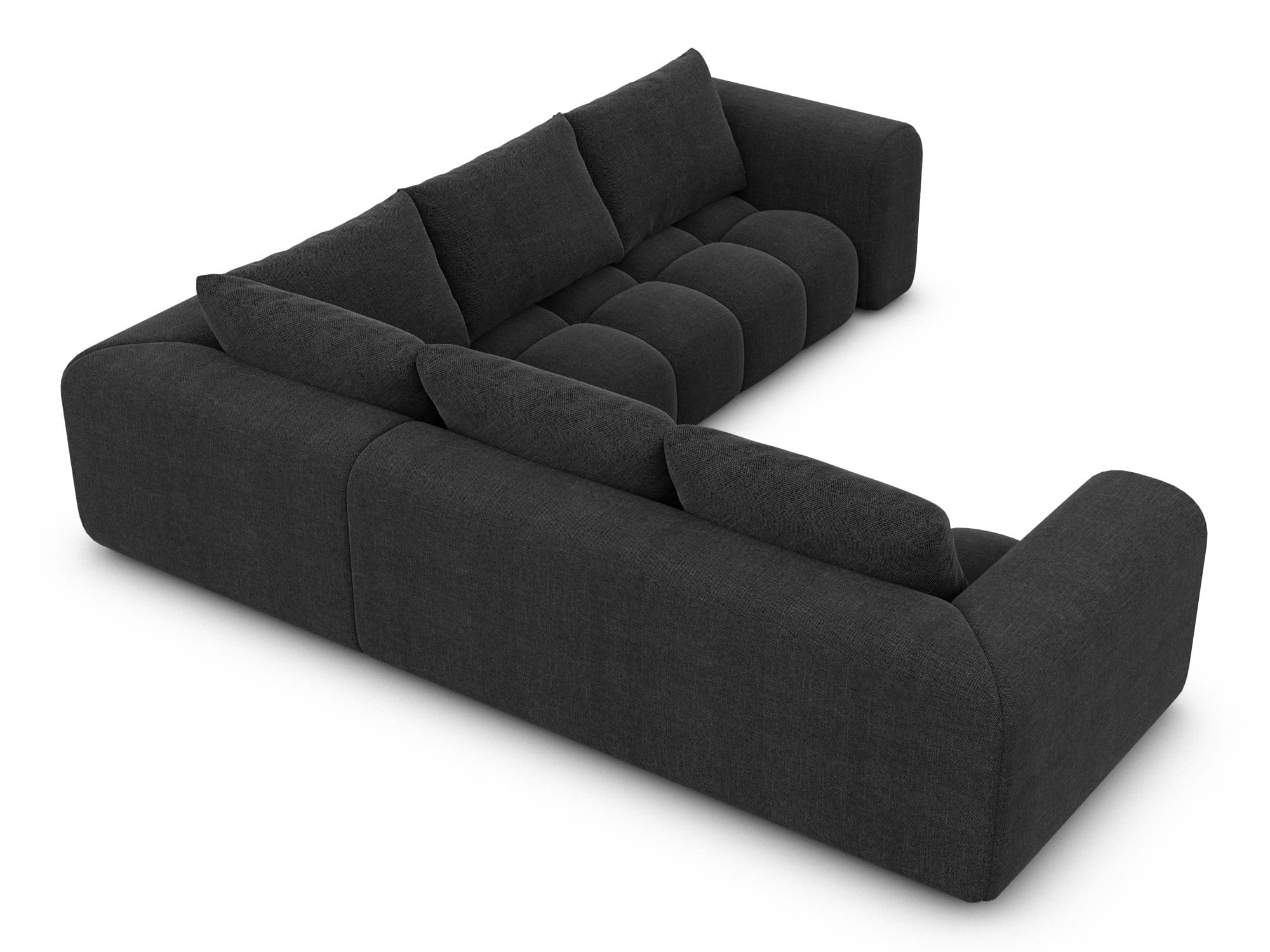 Couch Casaluna L-Form in Stoff Schwarz