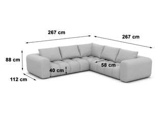 Couch Casaluna L-Form in Stoff Dunkelblau