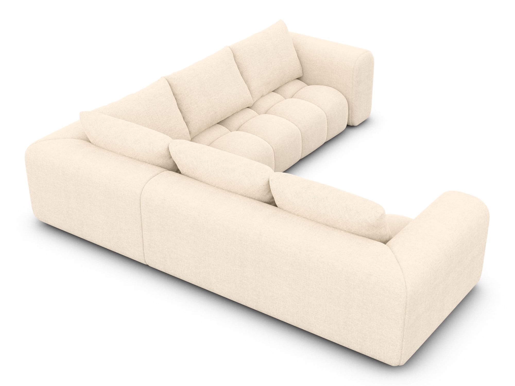 Couch Casaluna L Form in Stoff creme