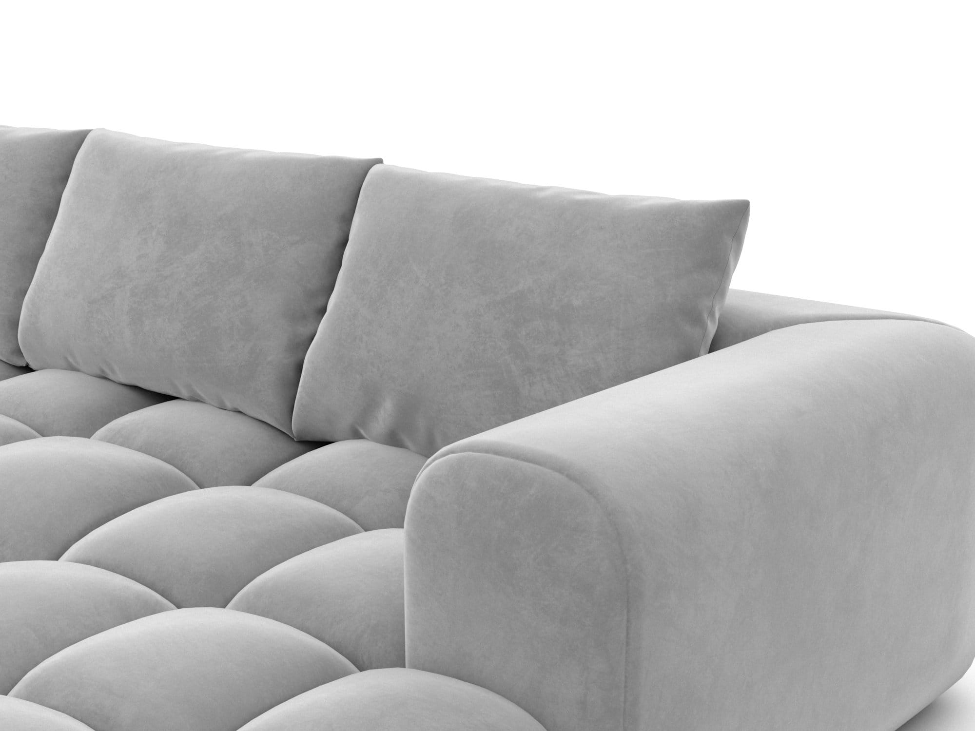 Couch Casaluna L-Form in Stoff Hellgrau