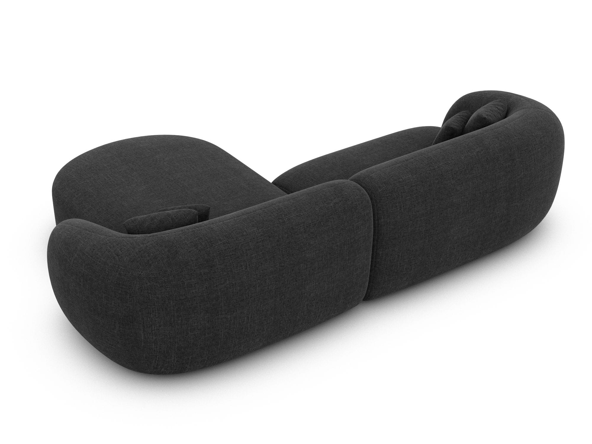 Stoff Ecksofa Sorelia L Form Kurz schwarz