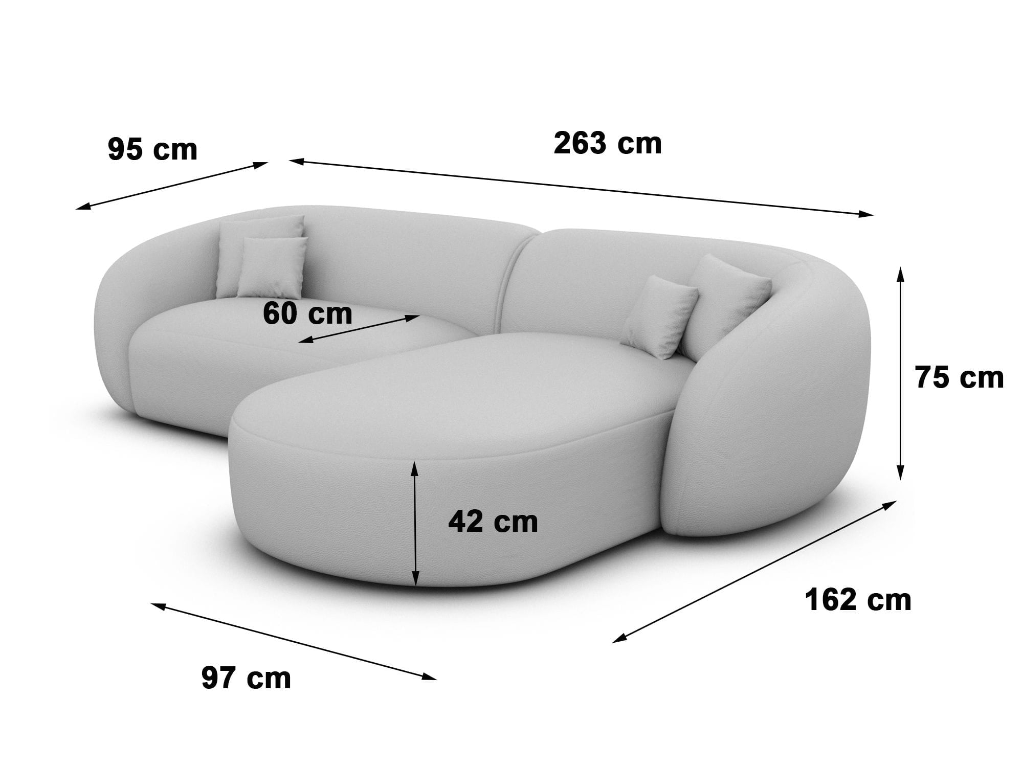 Stoff Ecksofa Sorelia L Form Kurz schwarz