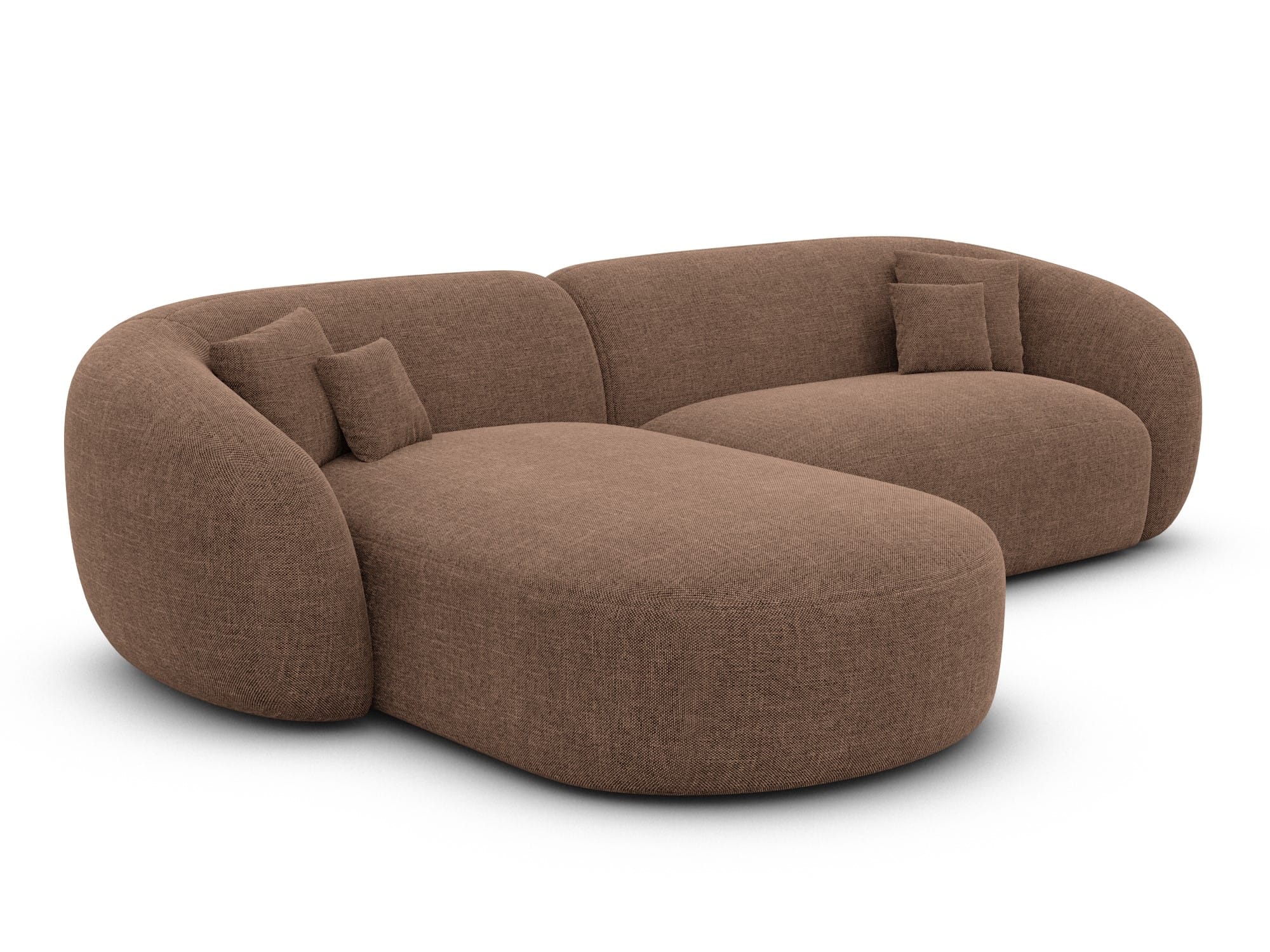 Stoff Ecksofa Sorelia L-Form Kurz Braun