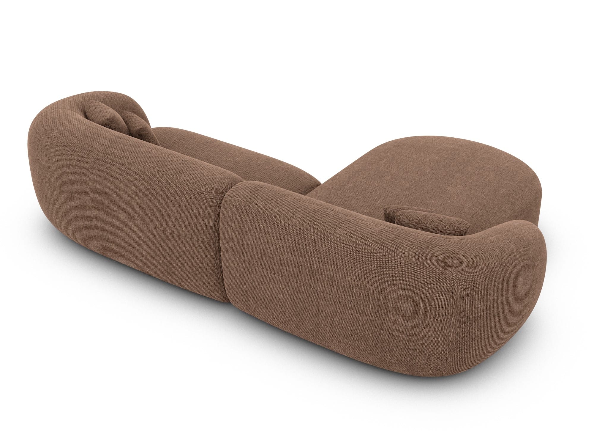 Stoff Ecksofa Sorelia L-Form Kurz Braun