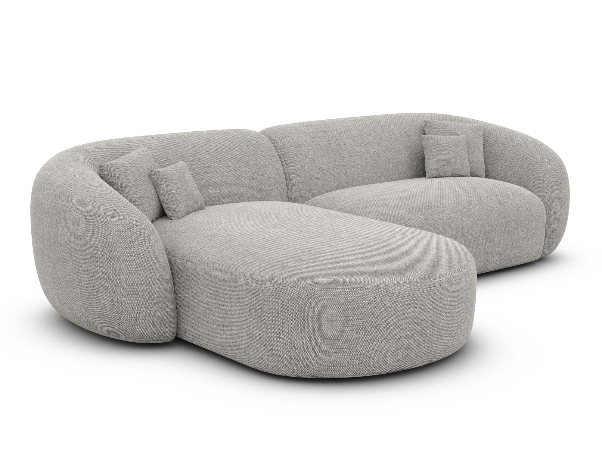 Stoff Ecksofa Sorelia L Form Kurz hellgrau