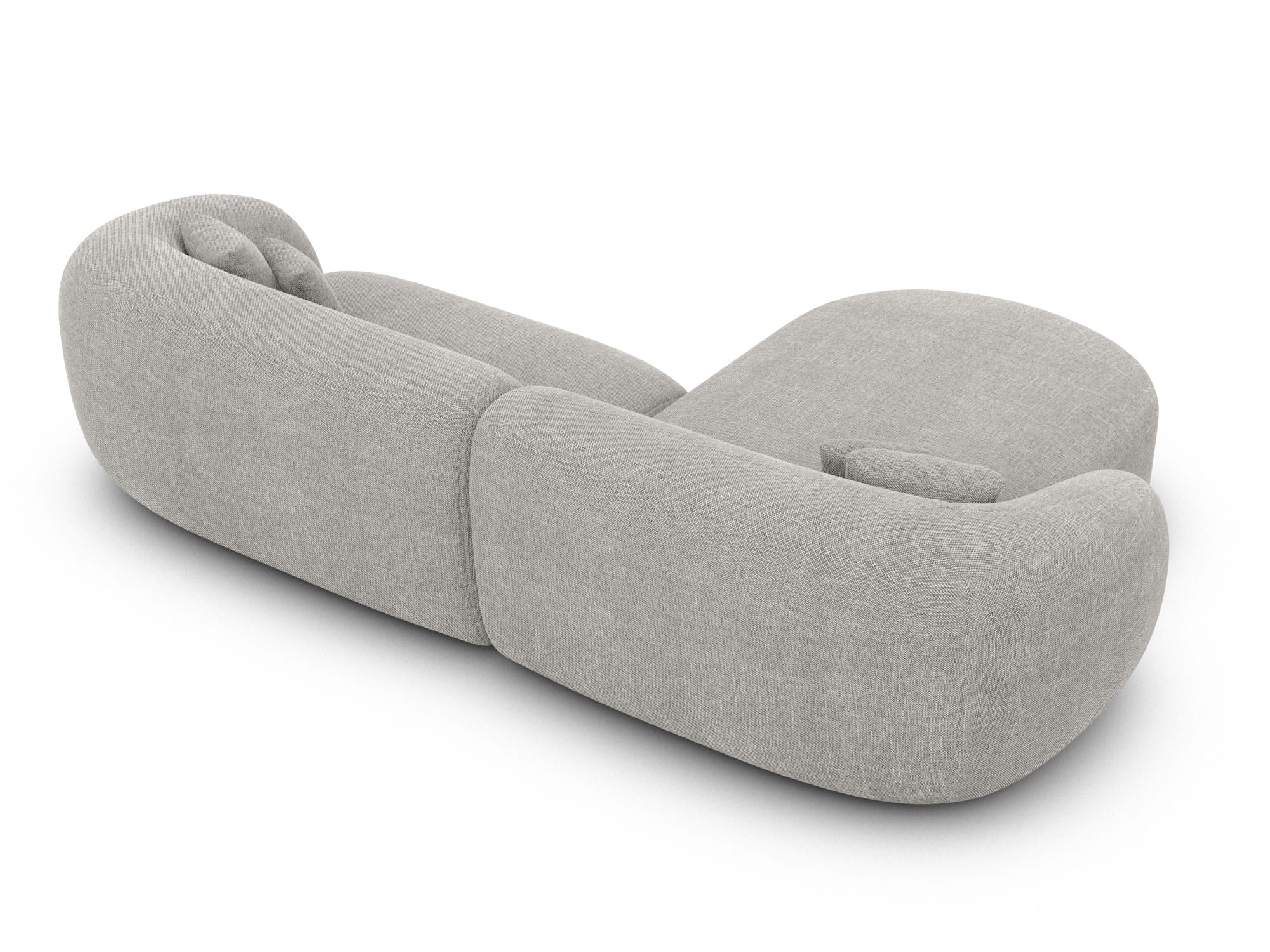 Stoff Ecksofa Sorelia L Form Kurz hellgrau