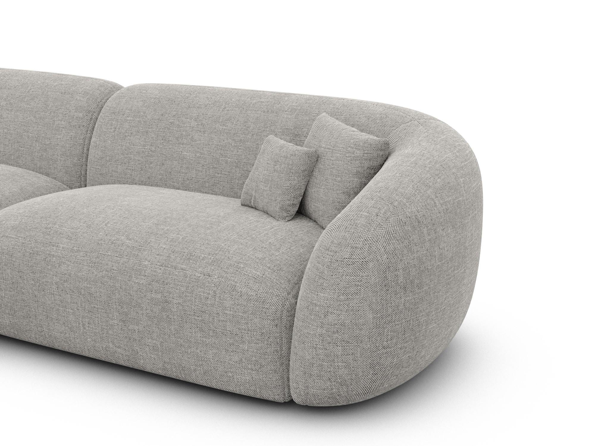 Stoff Ecksofa Sorelia L Form Kurz hellgrau