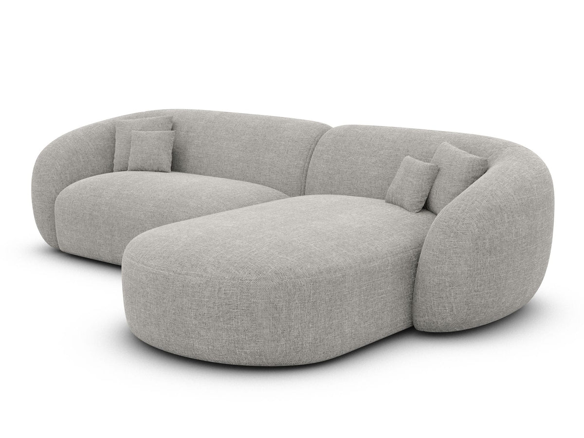 Stoff Ecksofa Sorelia L-Form Kurz Hellgrau