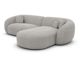 Stoff Ecksofa Sorelia L-Form Kurz Hellgrau