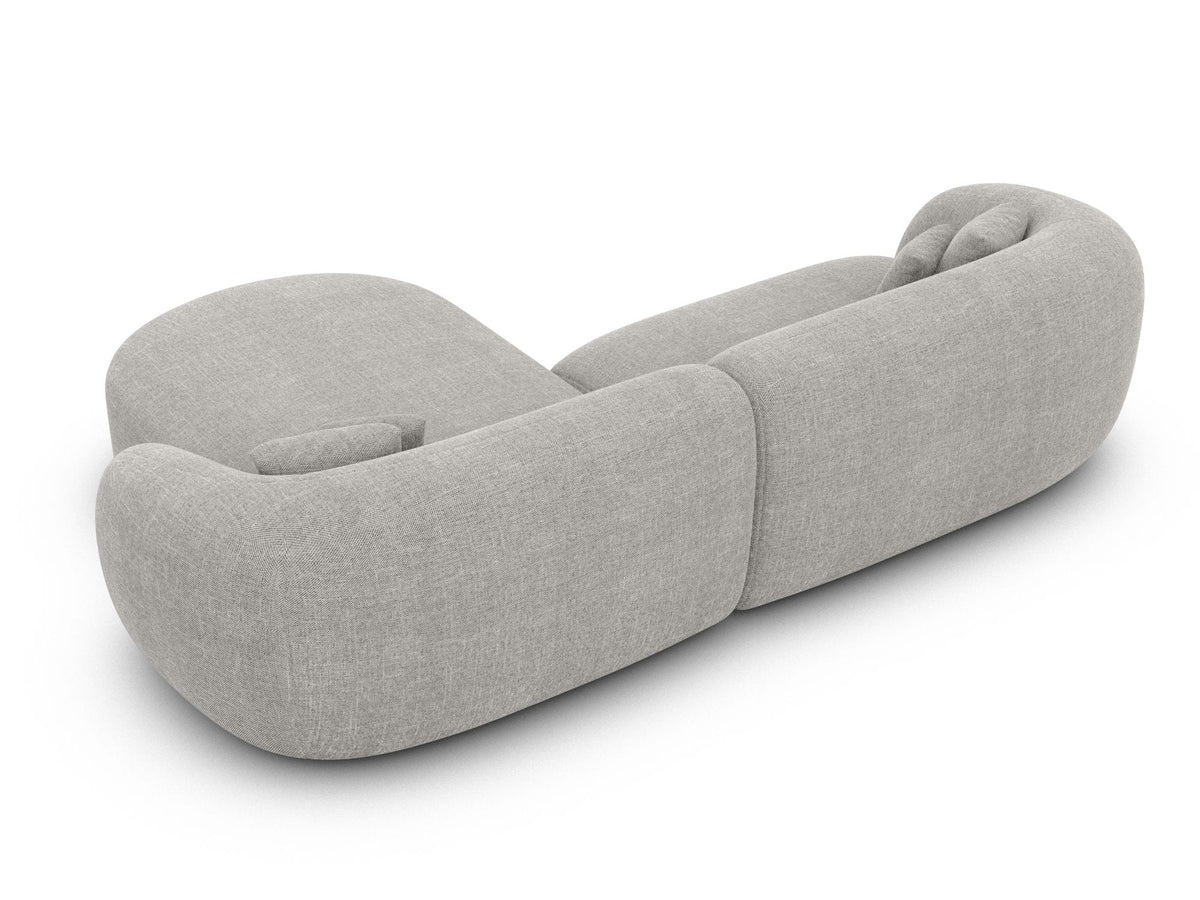 Stoff Ecksofa Sorelia L-Form Kurz Hellgrau