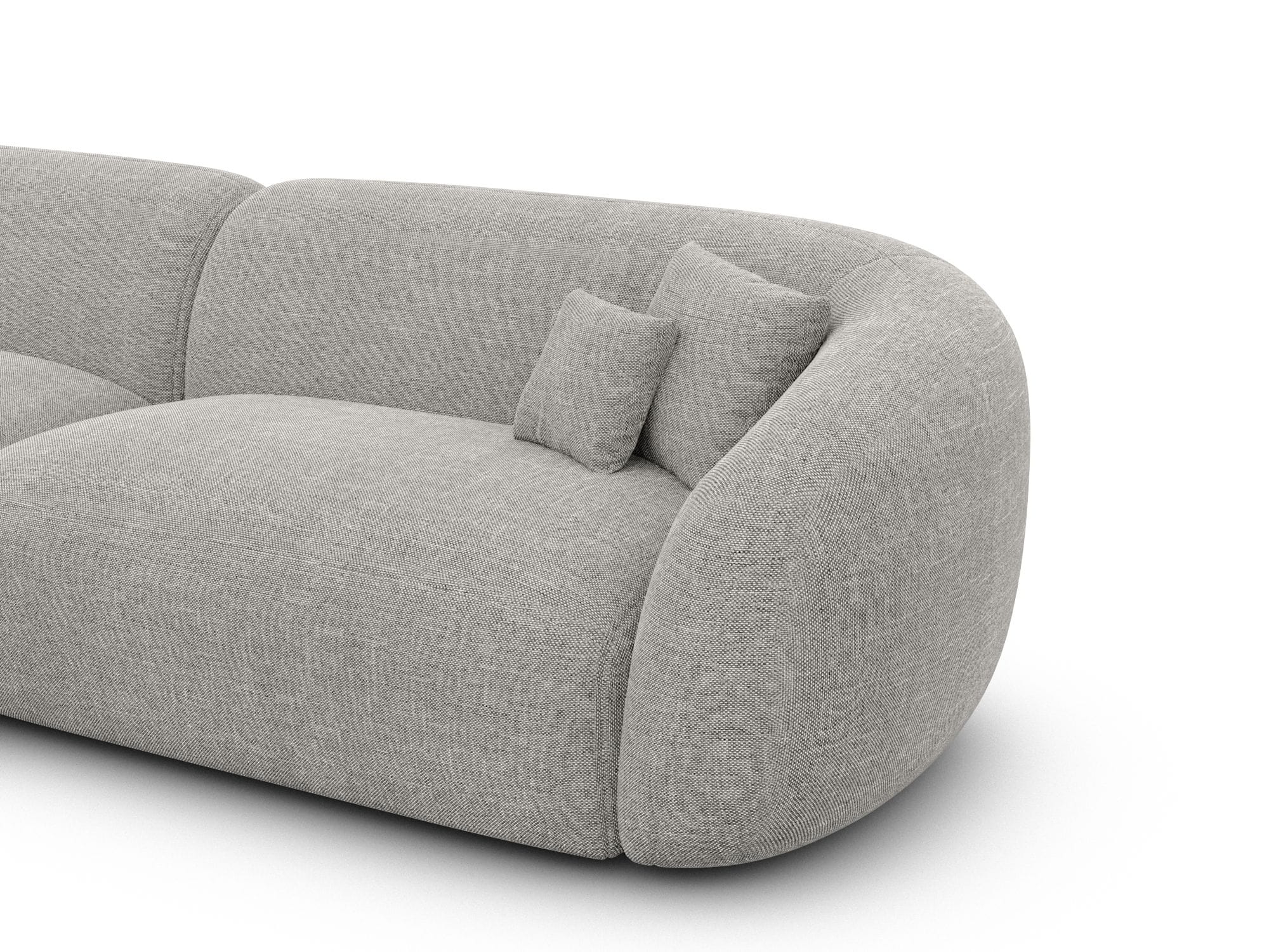 Stoff Ecksofa Sorelia L-Form Kurz Hellgrau