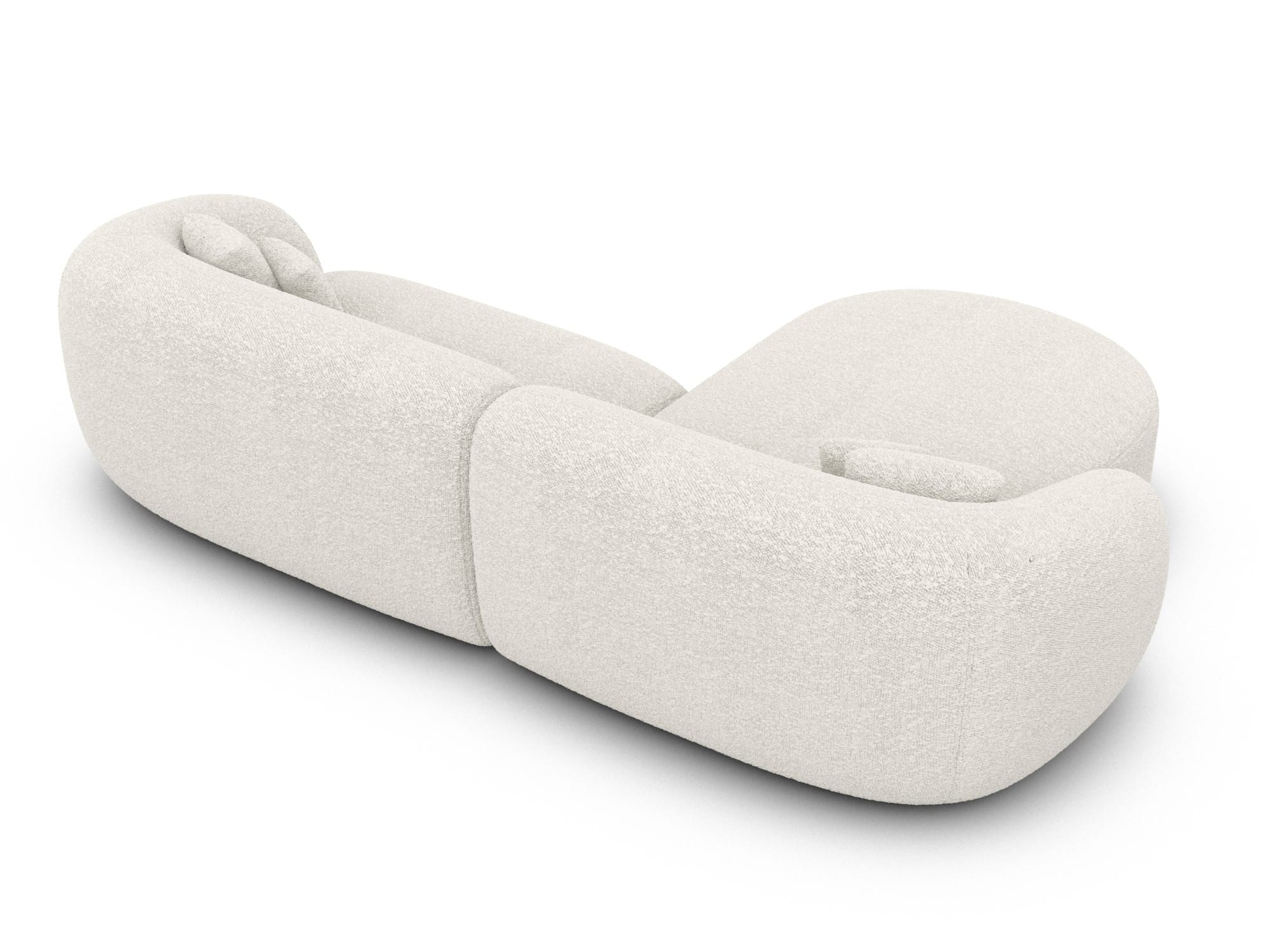 Stoff Ecksofa Sorelia L-Form Kurz Weiß