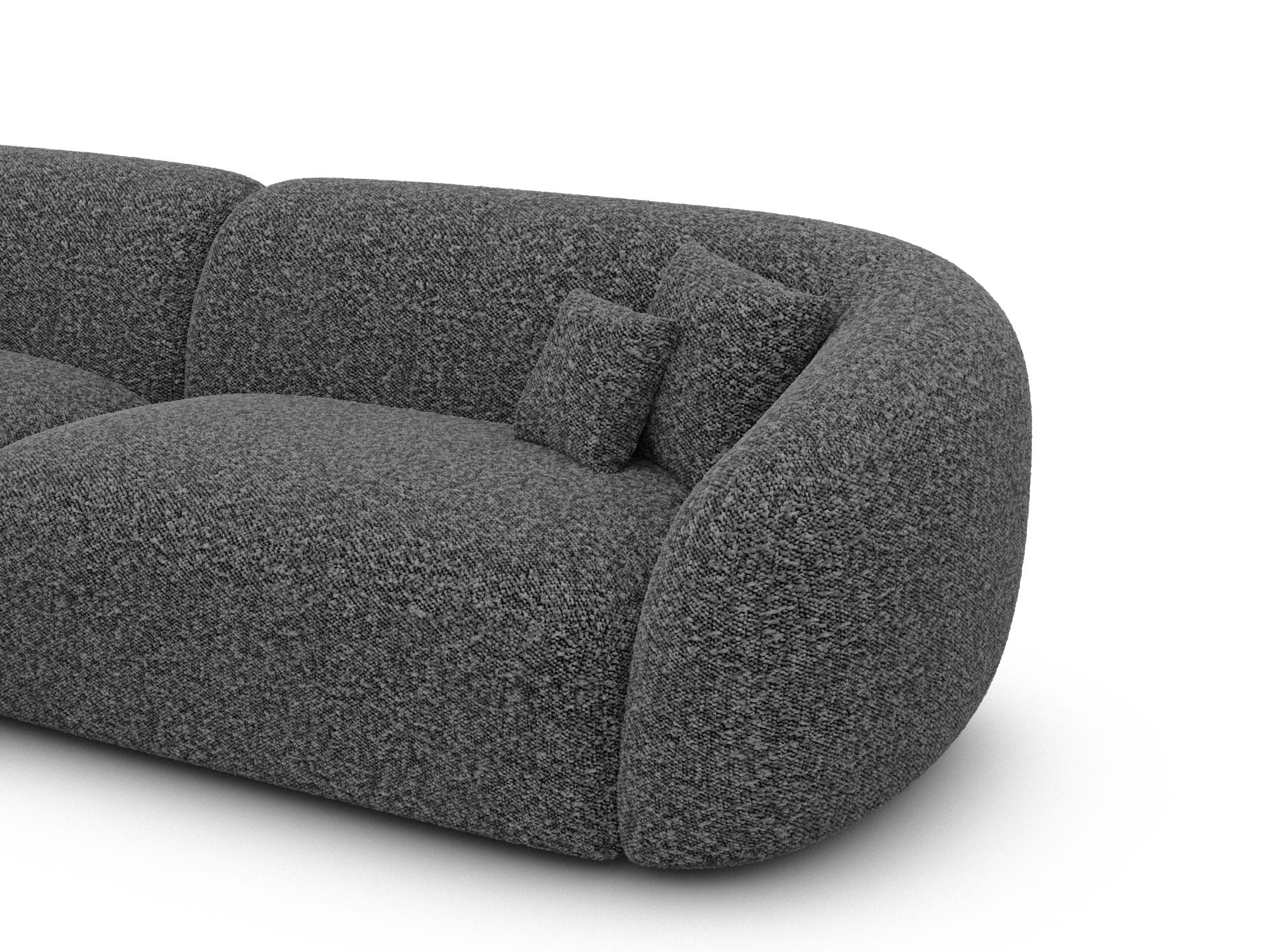 Stoff Ecksofa Sorelia L-Form Kurz Graphite