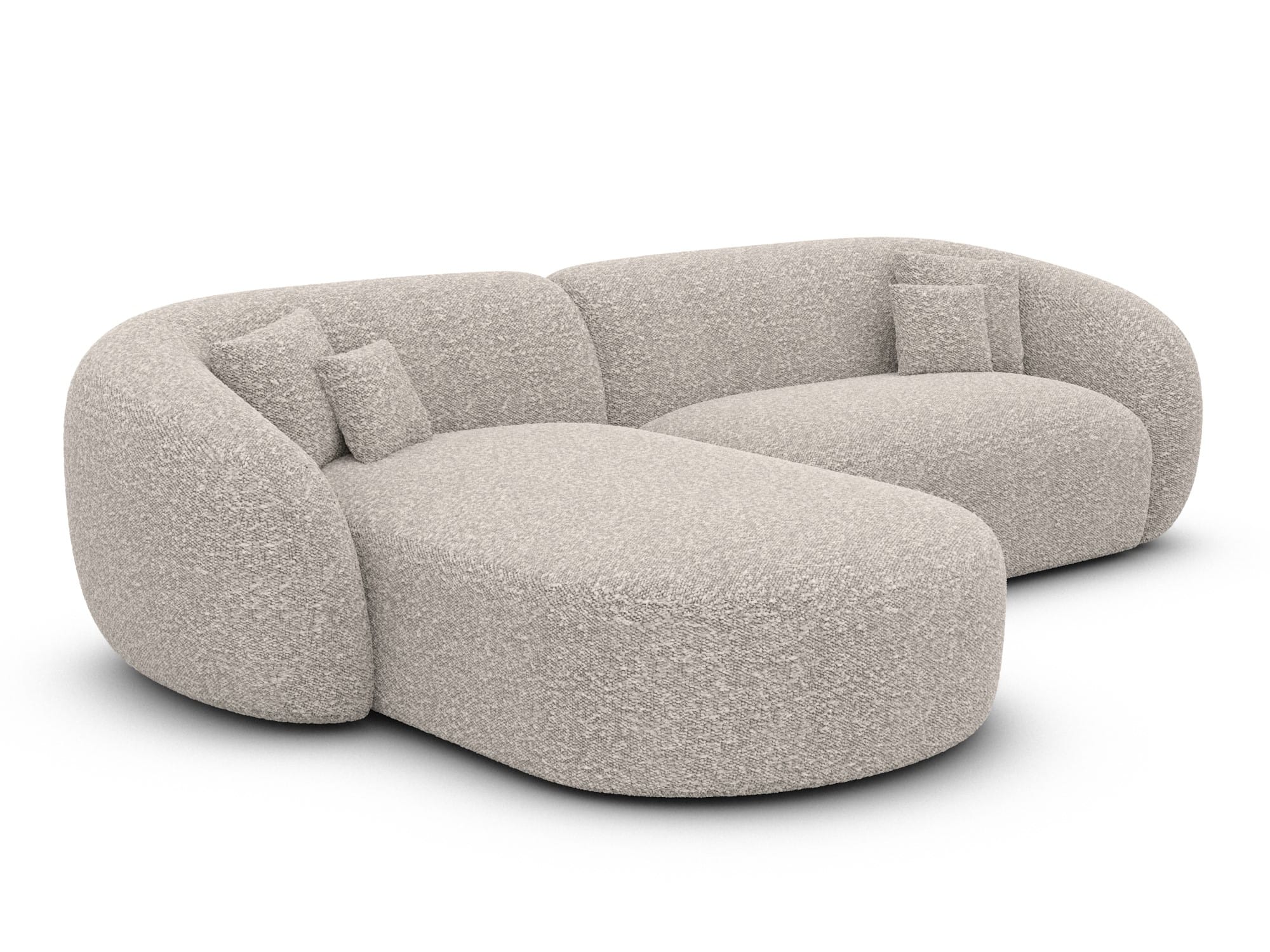 Stoff Ecksofa Sorelia L Form Kurz pearl