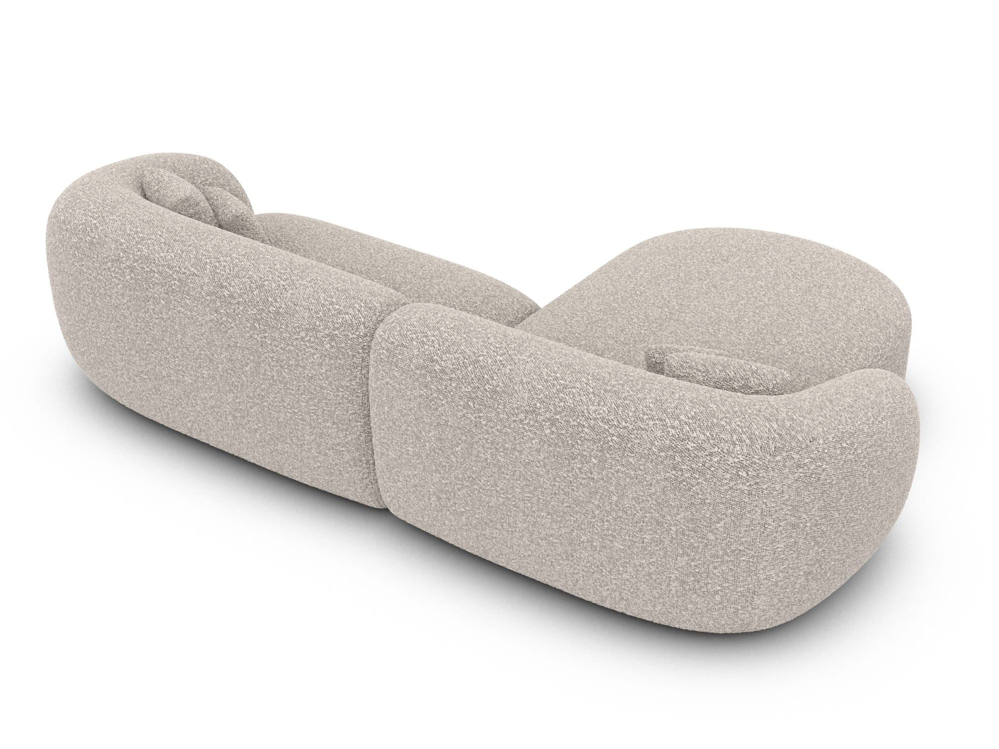 Stoff Ecksofa Sorelia L Form Kurz pearl