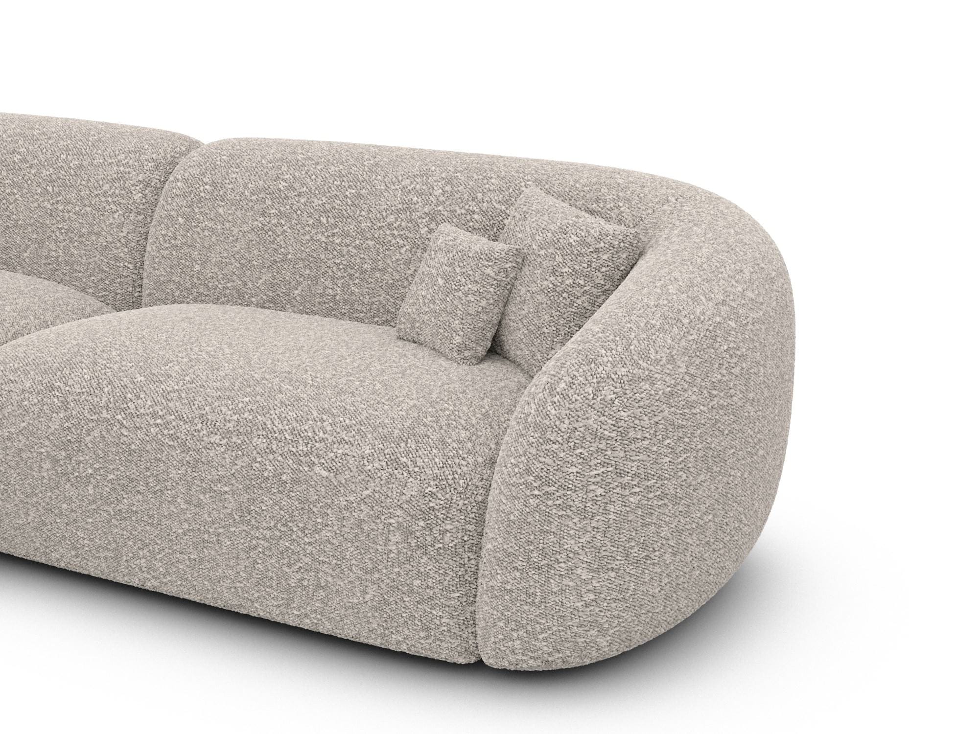 Stoff Ecksofa Sorelia L Form Kurz pearl