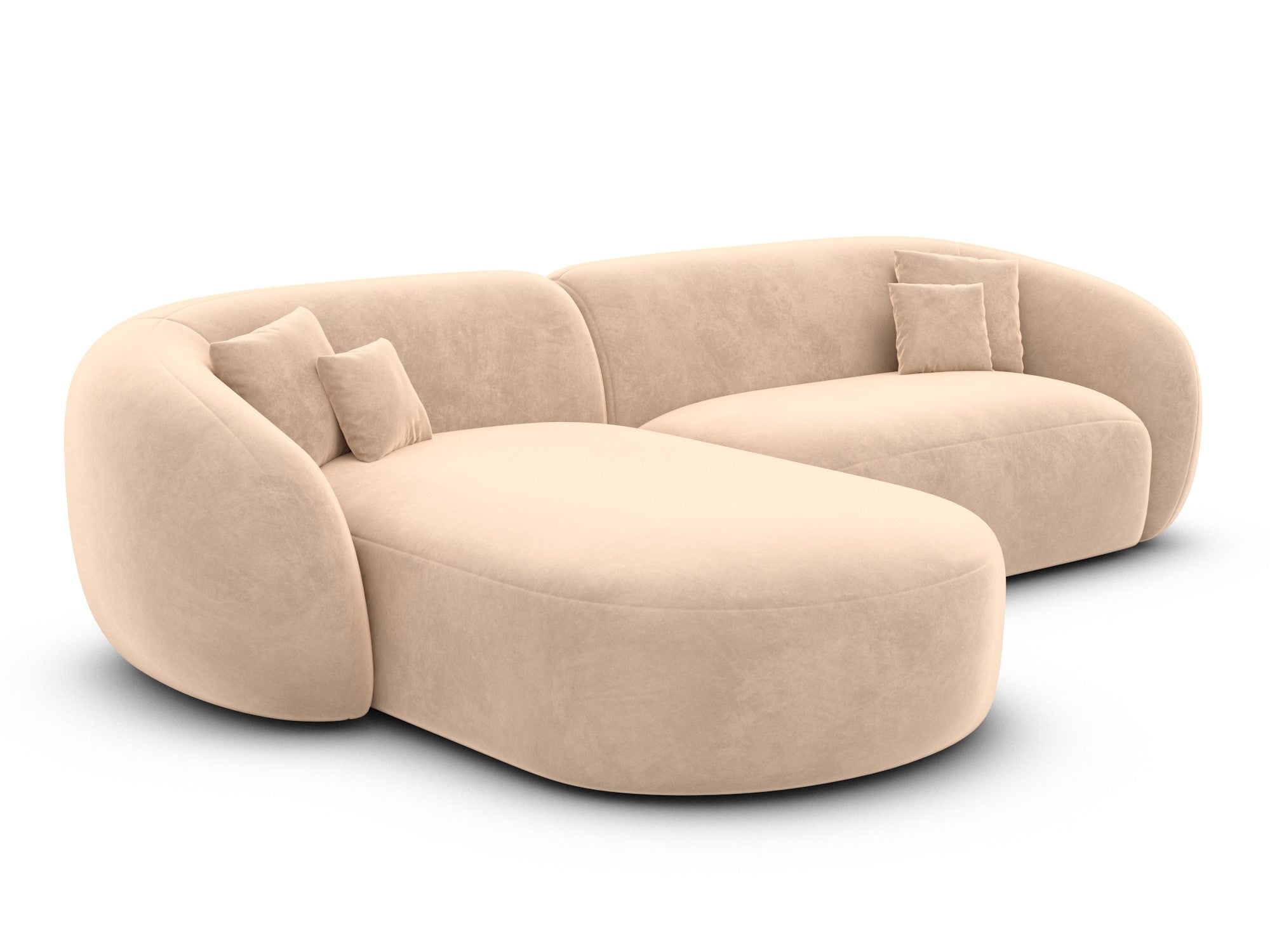 Polster Ecksofa Sorelia L Form kurz Beige