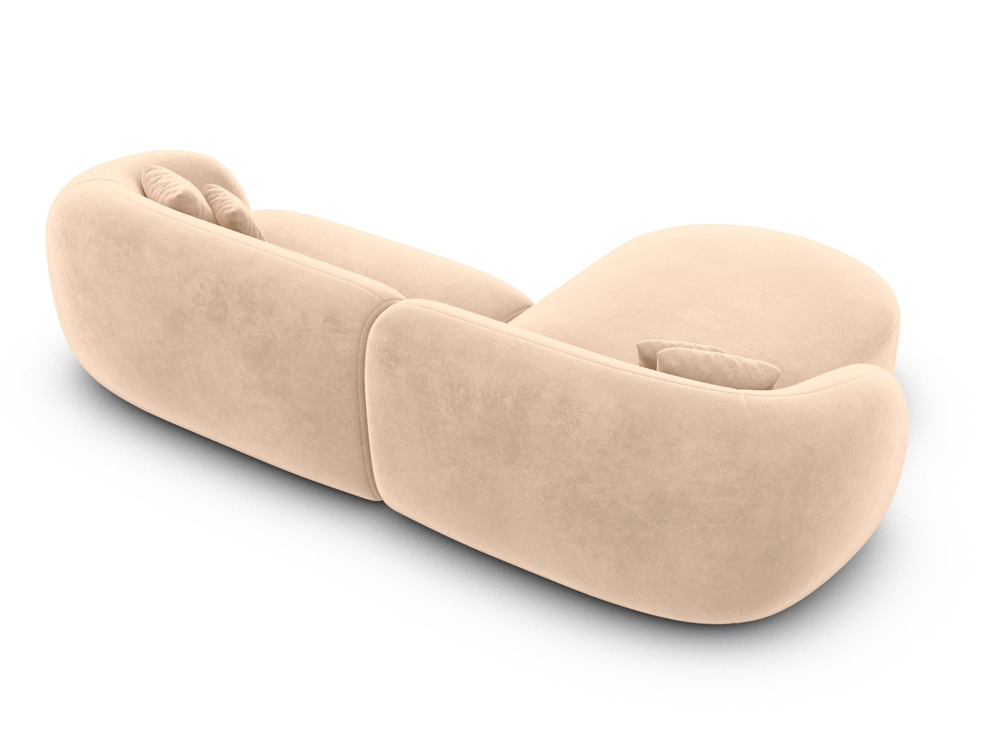 Polster Ecksofa Sorelia L Form kurz Beige