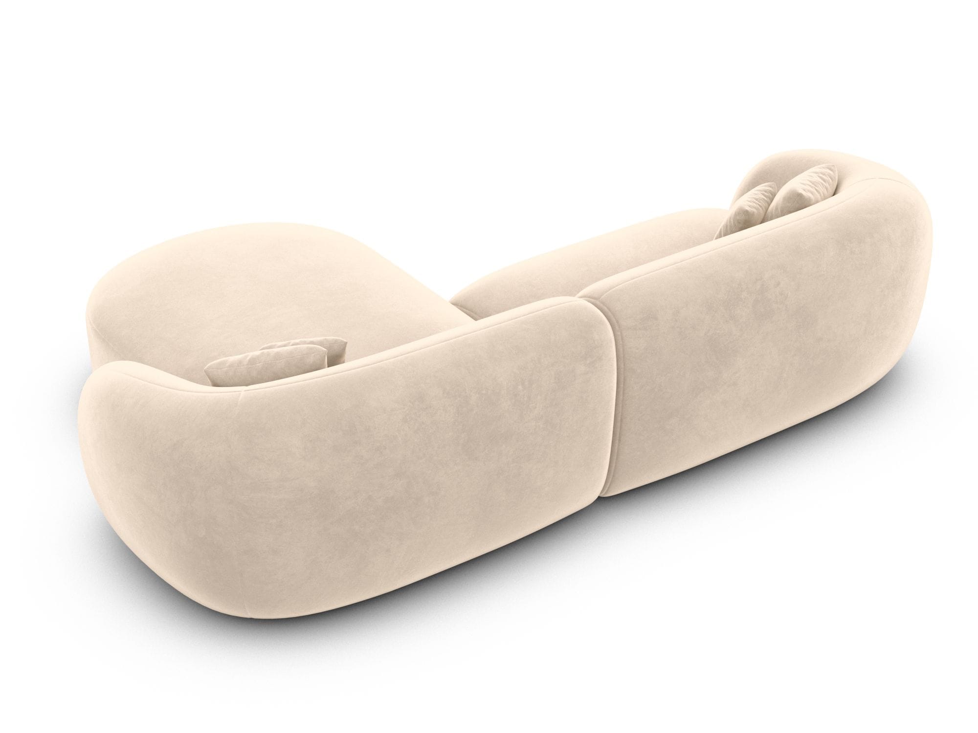 Stoff Ecksofa Sorelia L-Form Kurz Creme