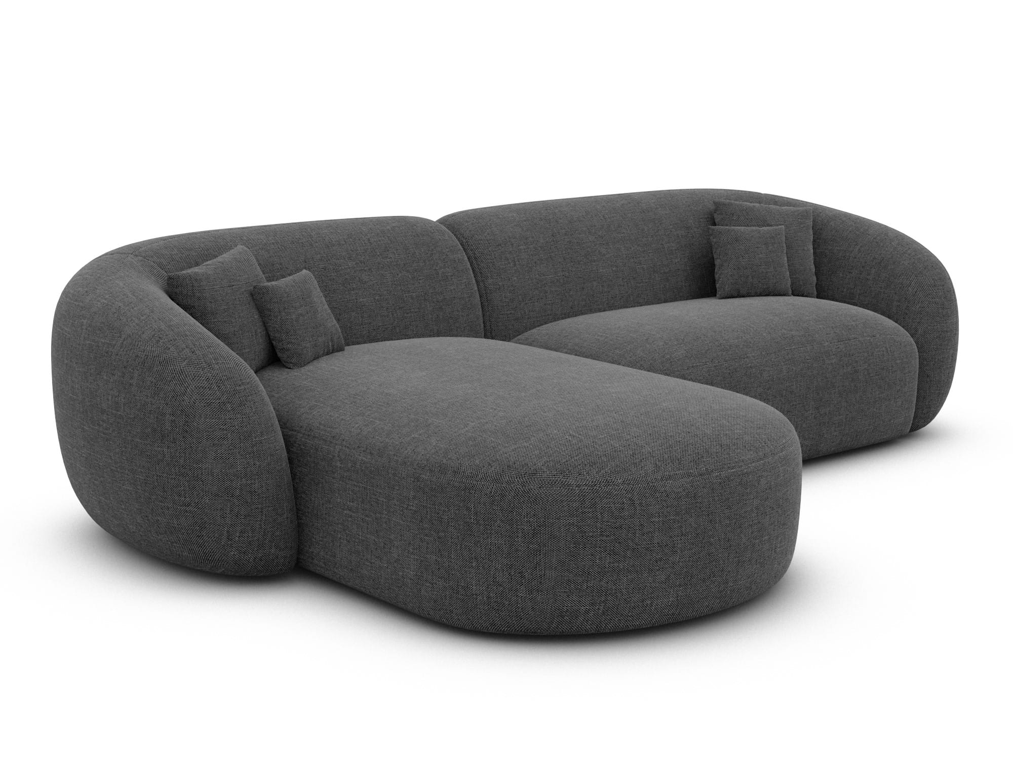 Stoff Ecksofa Sorelia L-Form Kurz Anthrazit