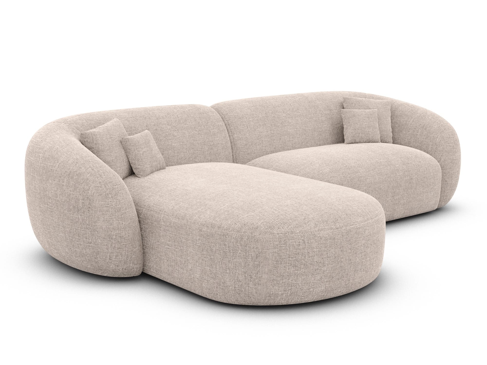 Stoff Ecksofa Sorelia L-Form Kurz Beige