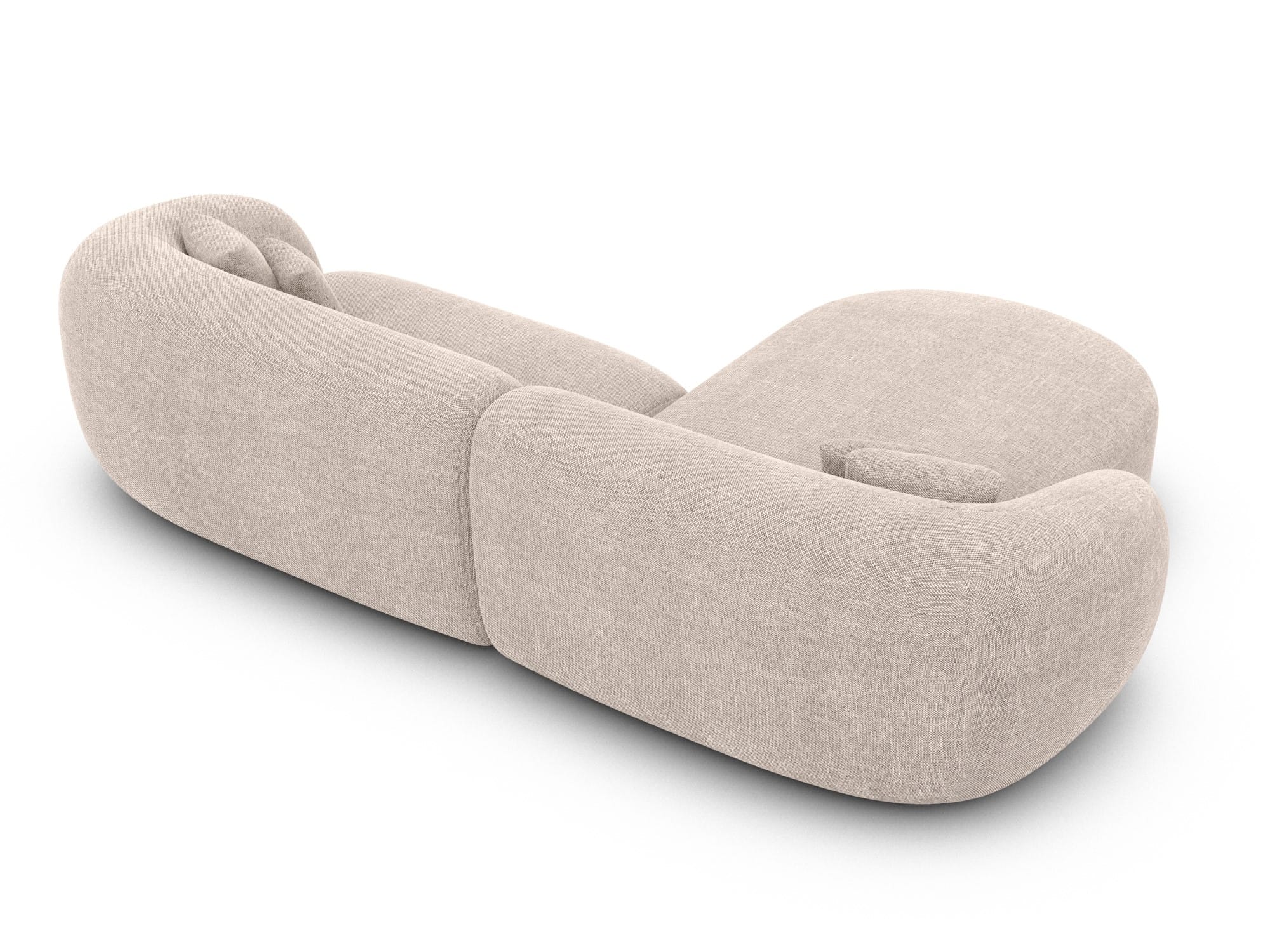 Stoff Ecksofa Sorelia L-Form Kurz Beige