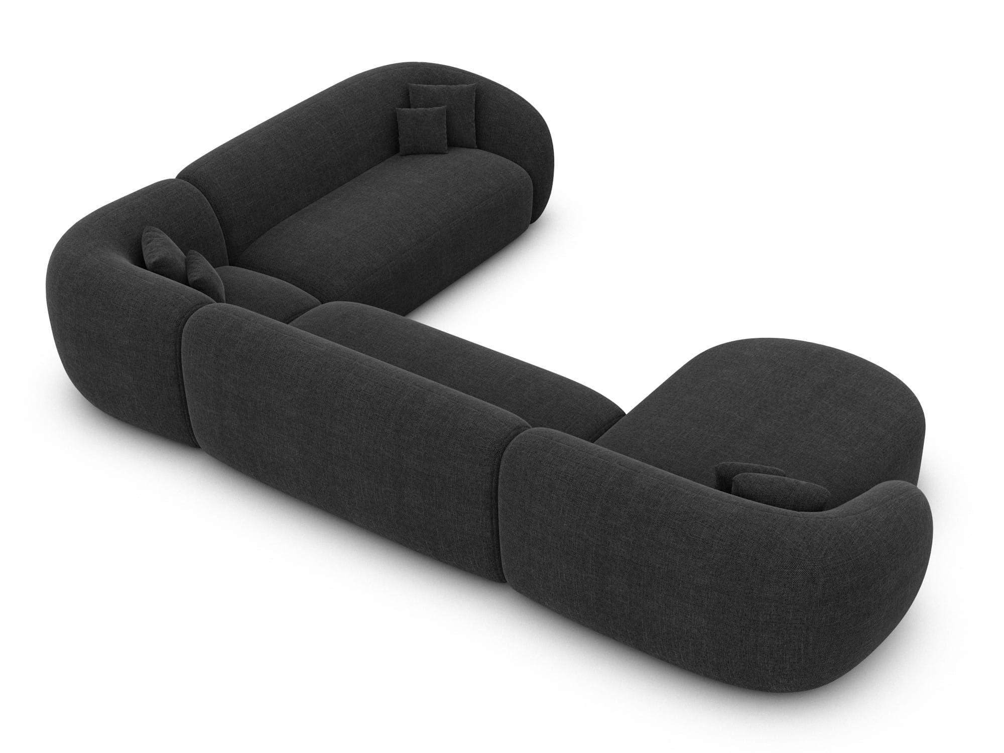 XXL Wohnlandschaft Sorelia U-Form aus Stoff schwarz