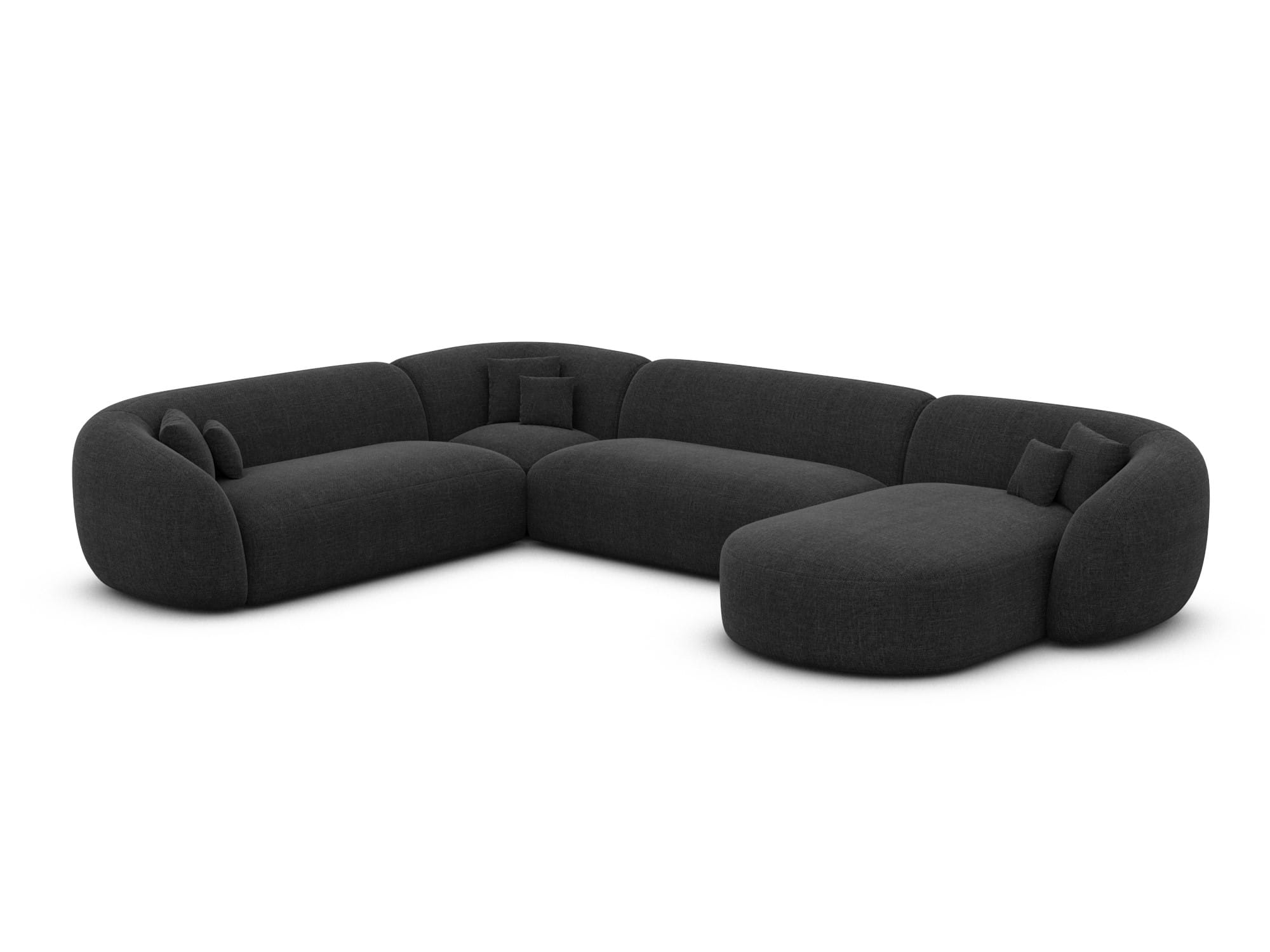 XXL Wohnlandschaft Sorelia U-Form aus Stoff Schwarz