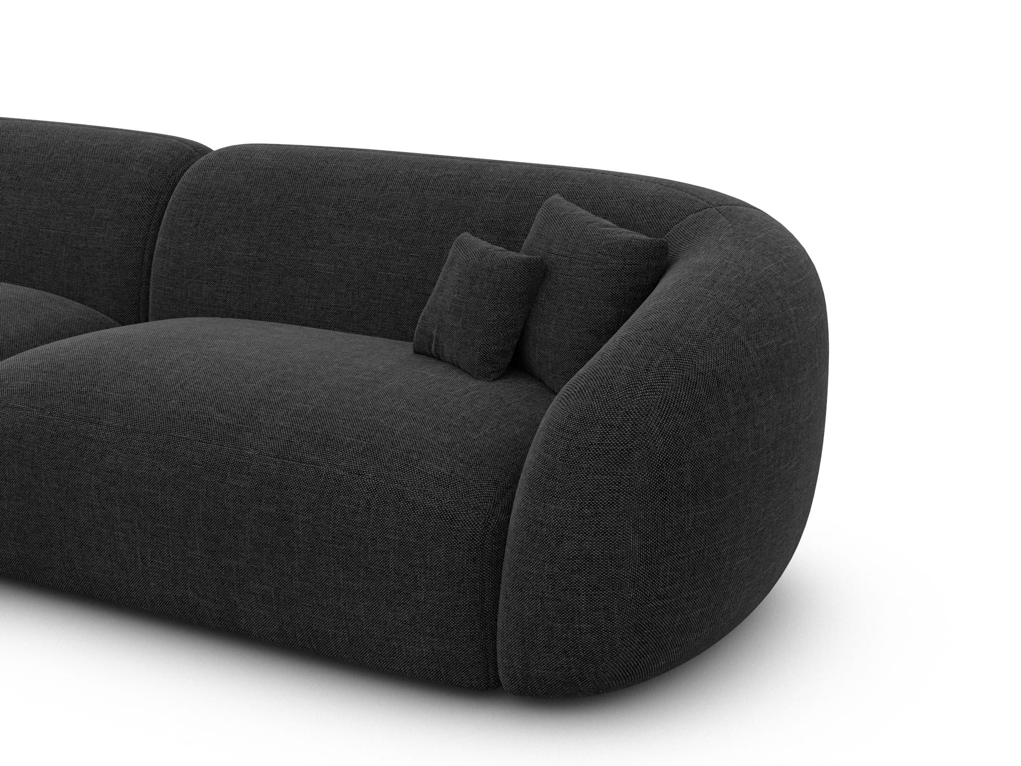 XXL Wohnlandschaft Sorelia U-Form aus Stoff Schwarz