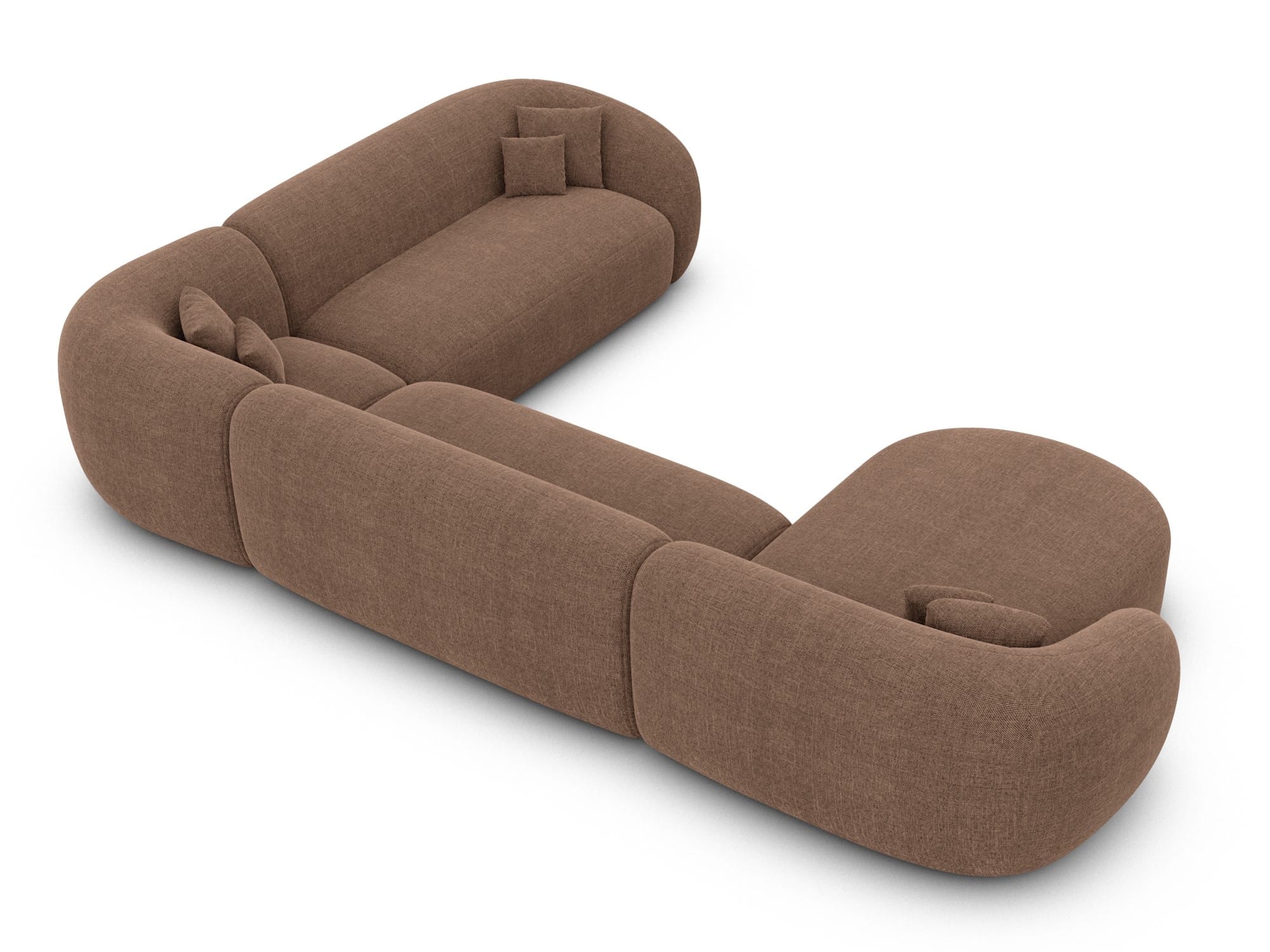 XXL Wohnlandschaft Sorelia U-Form aus Stoff Braun