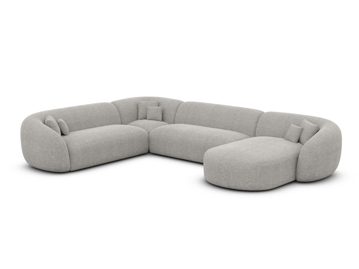 XXL Wohnlandschaft Sorelia U-Form aus Stoff Hellgrau