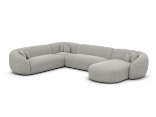 XXL Wohnlandschaft Sorelia U-Form aus Stoff Hellgrau