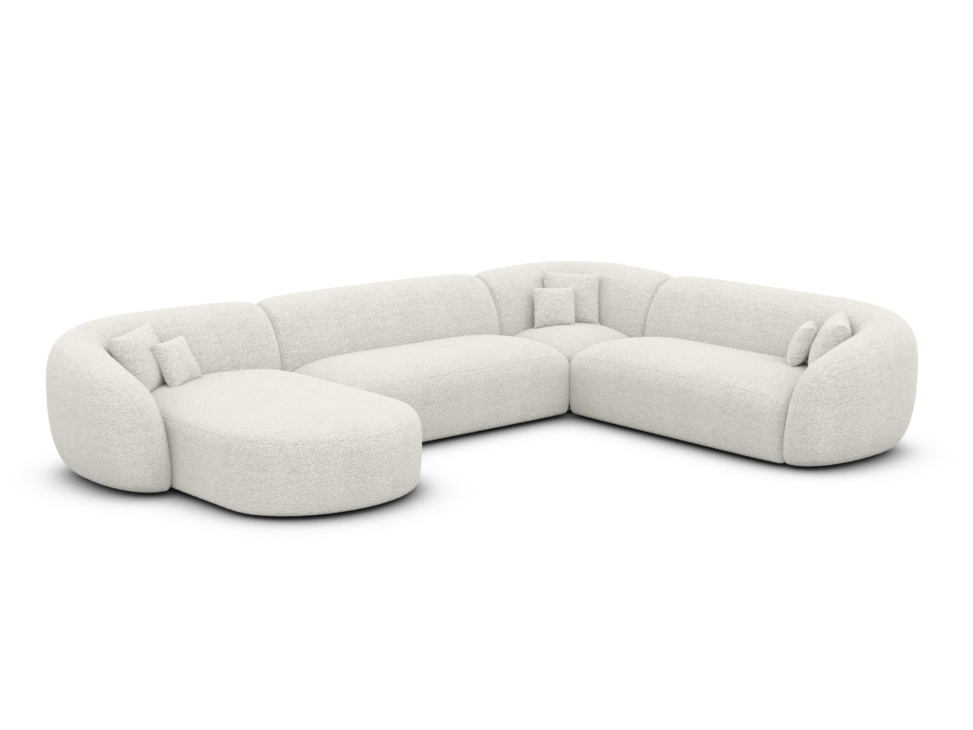 XXL Wohnlandschaft Sorelia U-Form aus Stoff Weiß