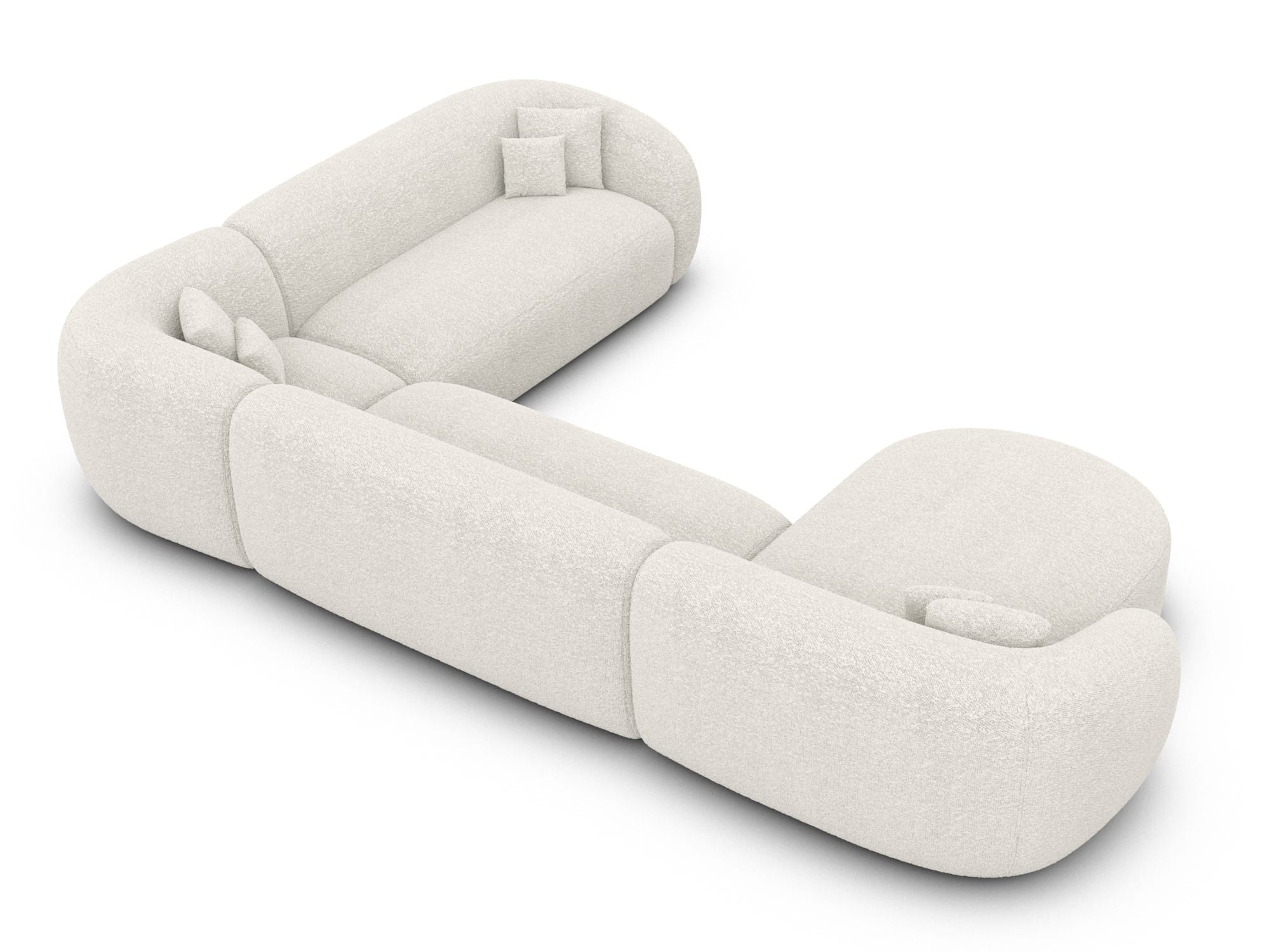 XXL Wohnlandschaft Sorelia U-Form aus Stoff Weiß