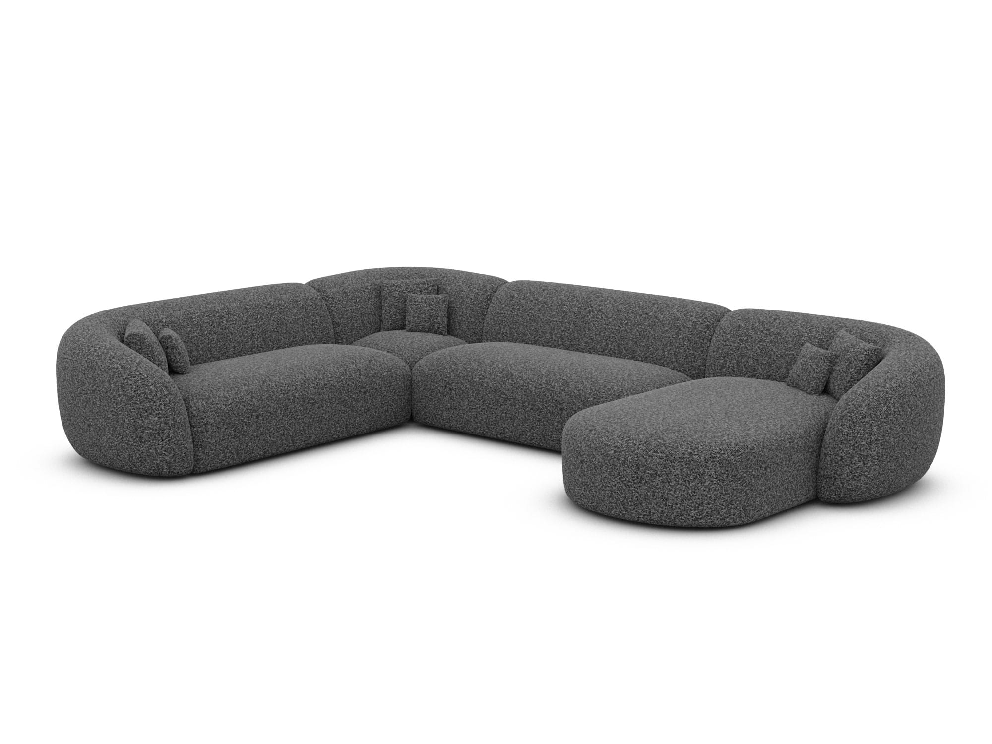 XXL Wohnlandschaft Sorelia U-Form aus Stoff Graphite