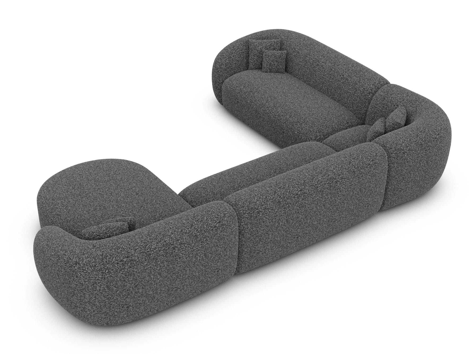 XXL Wohnlandschaft Sorelia U-Form aus Stoff Graphite