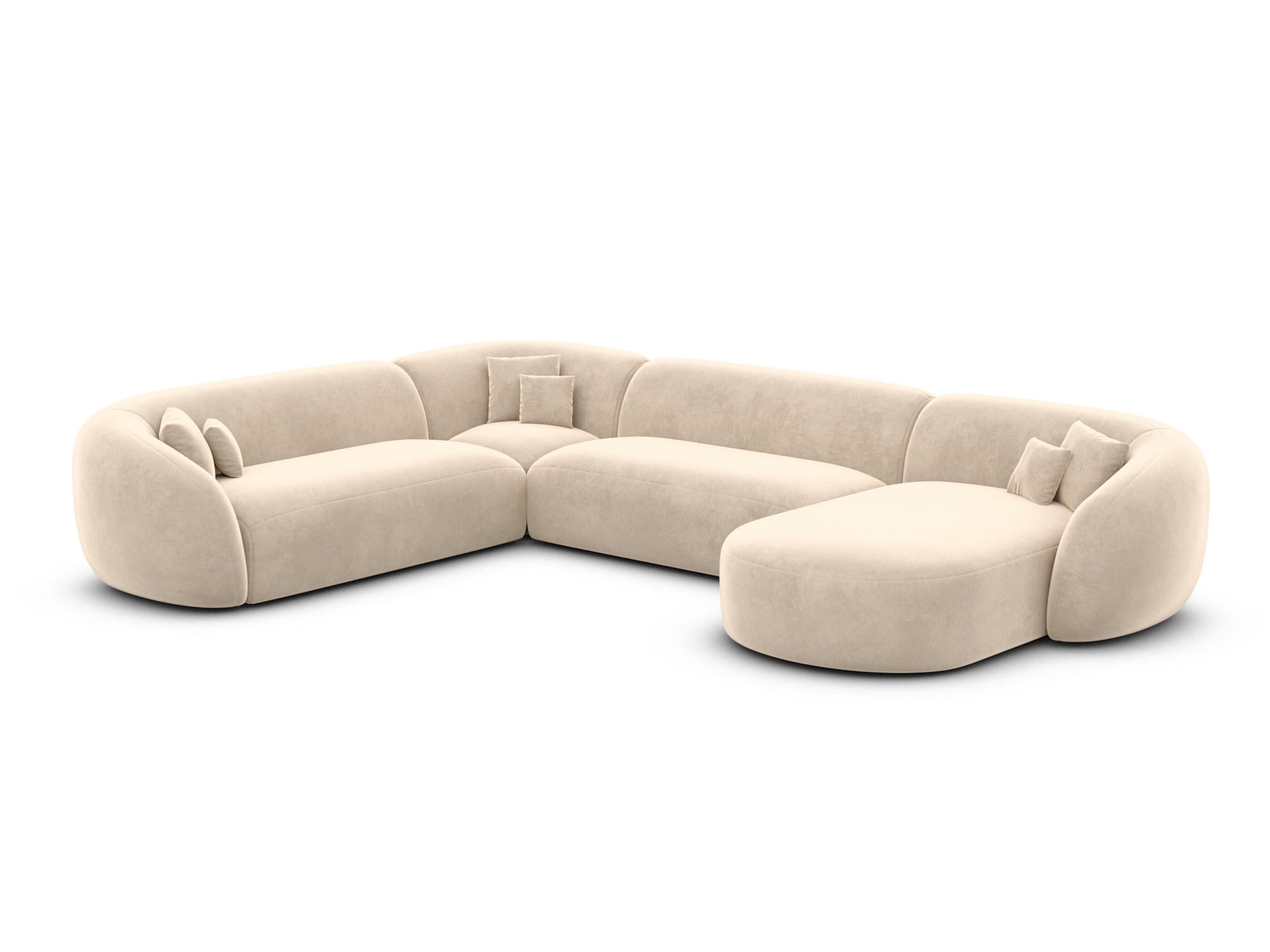 XXL Wohnlandschaft Sorelia U-Form aus Stoff Creme