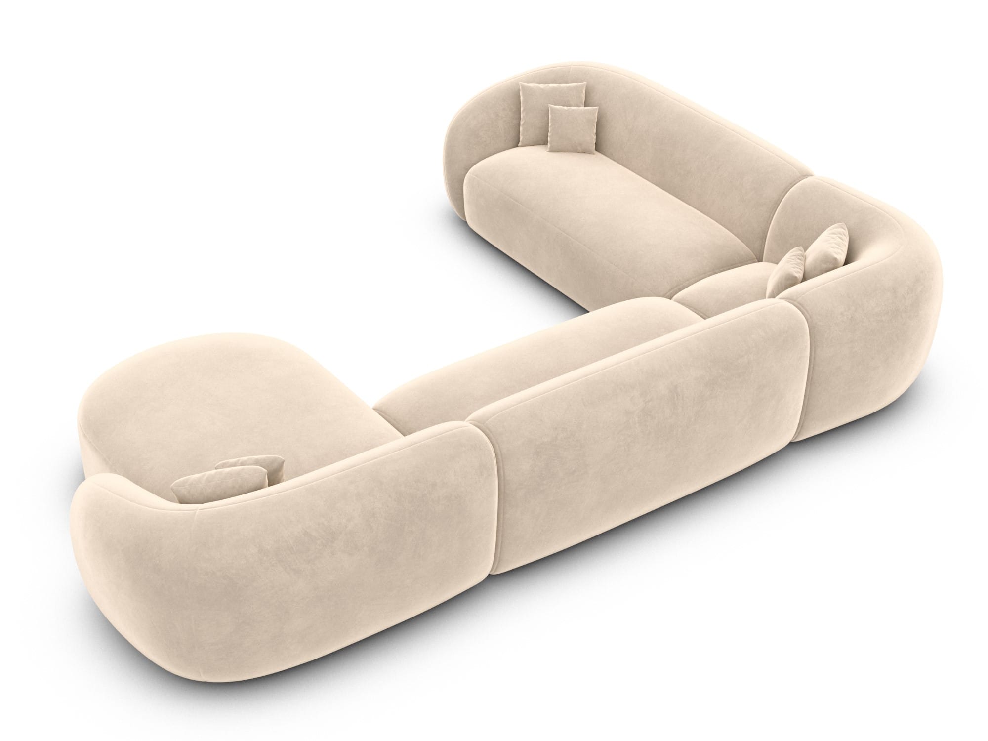 XXL Wohnlandschaft Sorelia U-Form aus Stoff Creme