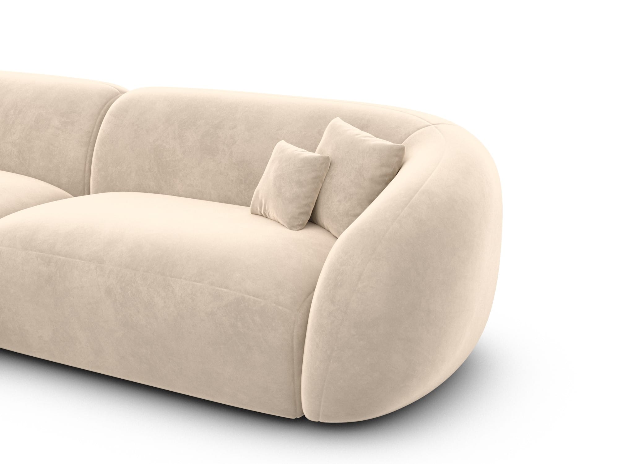 XXL Wohnlandschaft Sorelia U-Form aus Stoff Creme