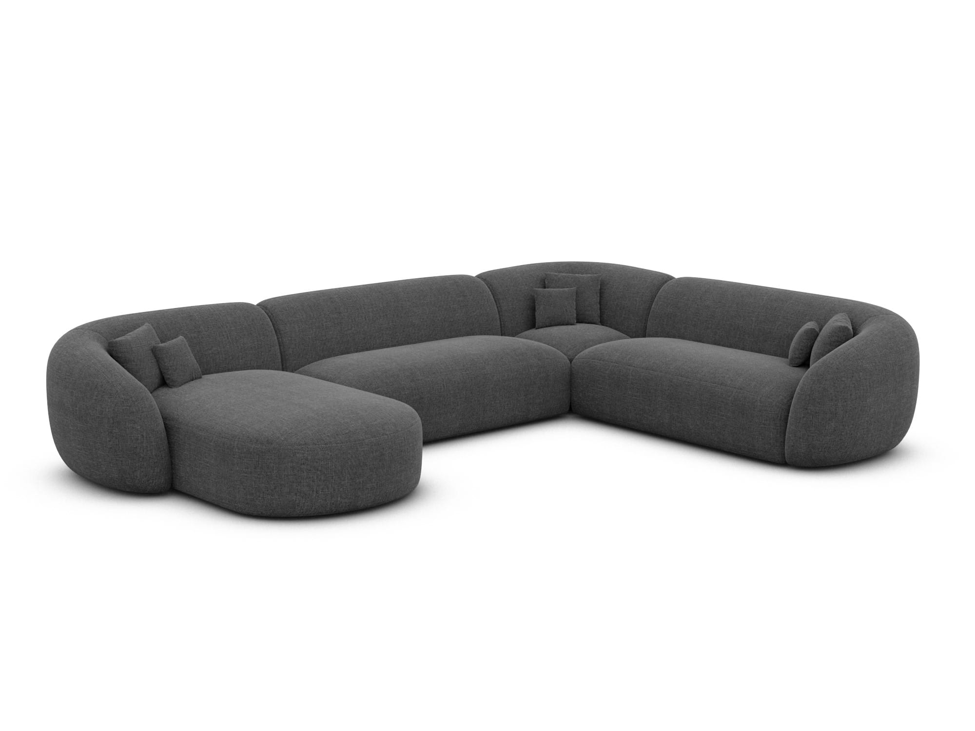 XXL Wohnlandschaft Sorelia U-Form aus Stoff Anthrazit