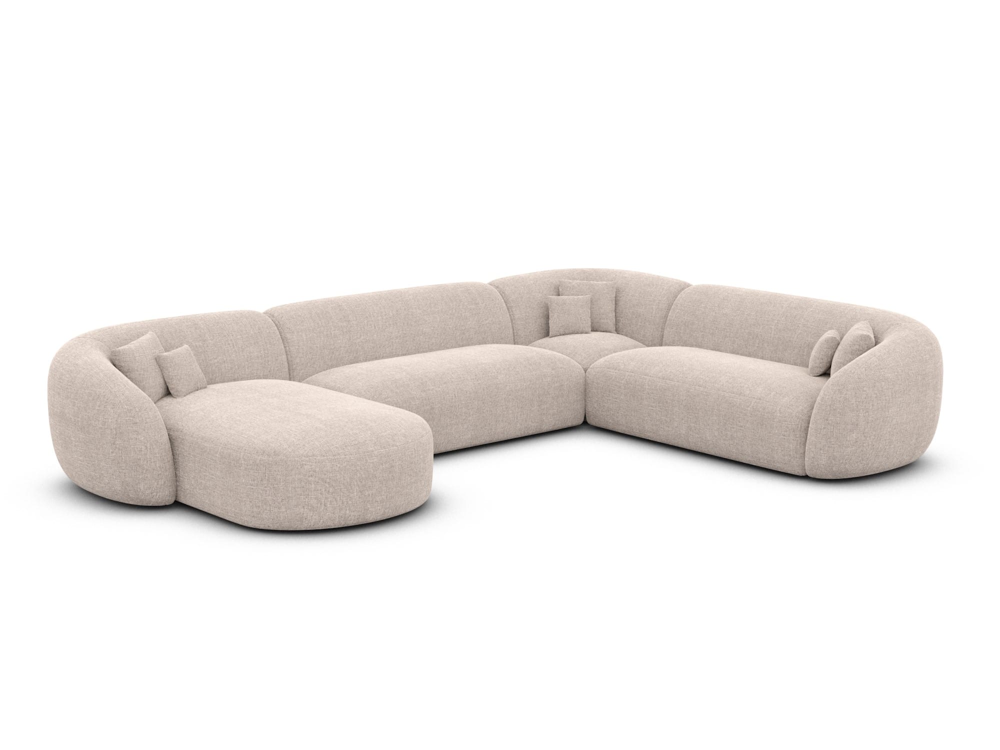 XXL Wohnlandschaft Sorelia U-Form aus Stoff Beige