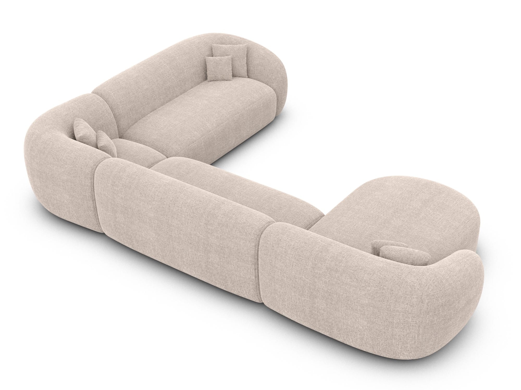 XXL Wohnlandschaft Sorelia U-Form aus Stoff Beige