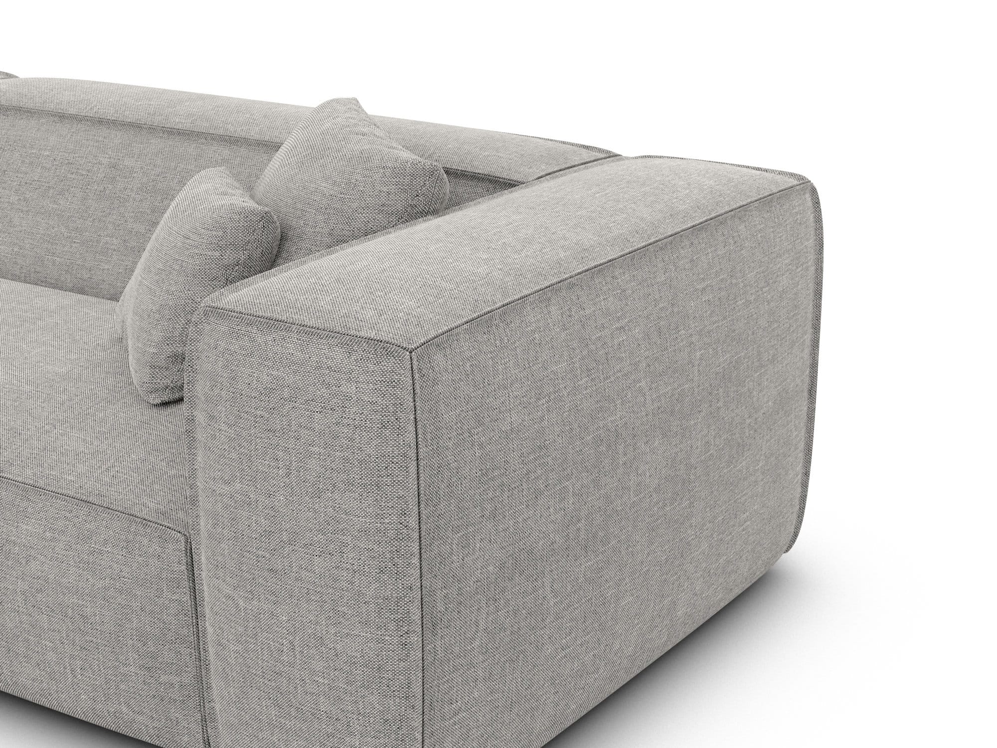 Wohnlandschaft Liranda Lounge U-Form aus Stoff Hellgrau