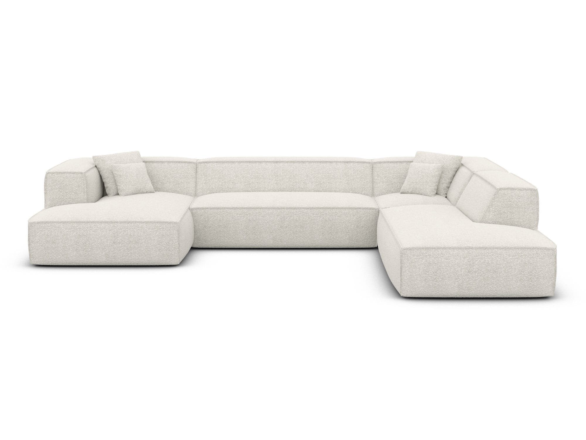 Wohnlandschaft Liranda Lounge U-Form aus Stoff Weiß